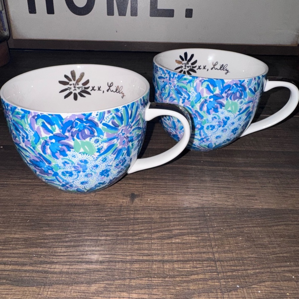 Set Of 2 Lilly Pulitzer Ceramic Mugs